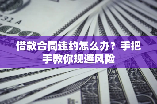 武汉借款合同违约怎么办？手把手教你规避风险