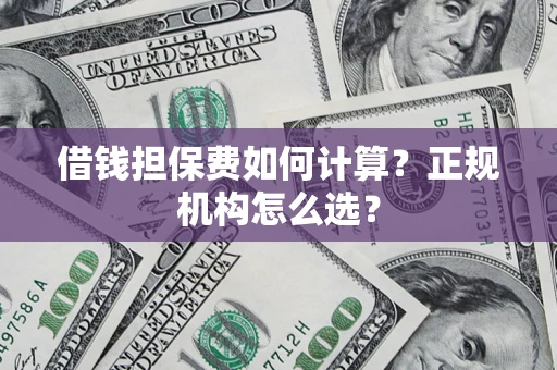 武汉借钱担保费如何计算？正规机构怎么选？