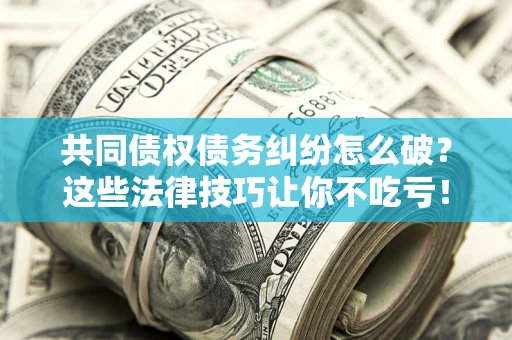 武汉共同债权债务纠纷怎么破？这些法律技巧让你不吃亏！