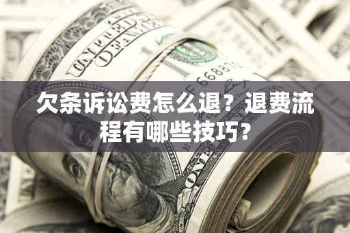 武汉欠条诉讼费怎么退？退费流程有哪些技巧？